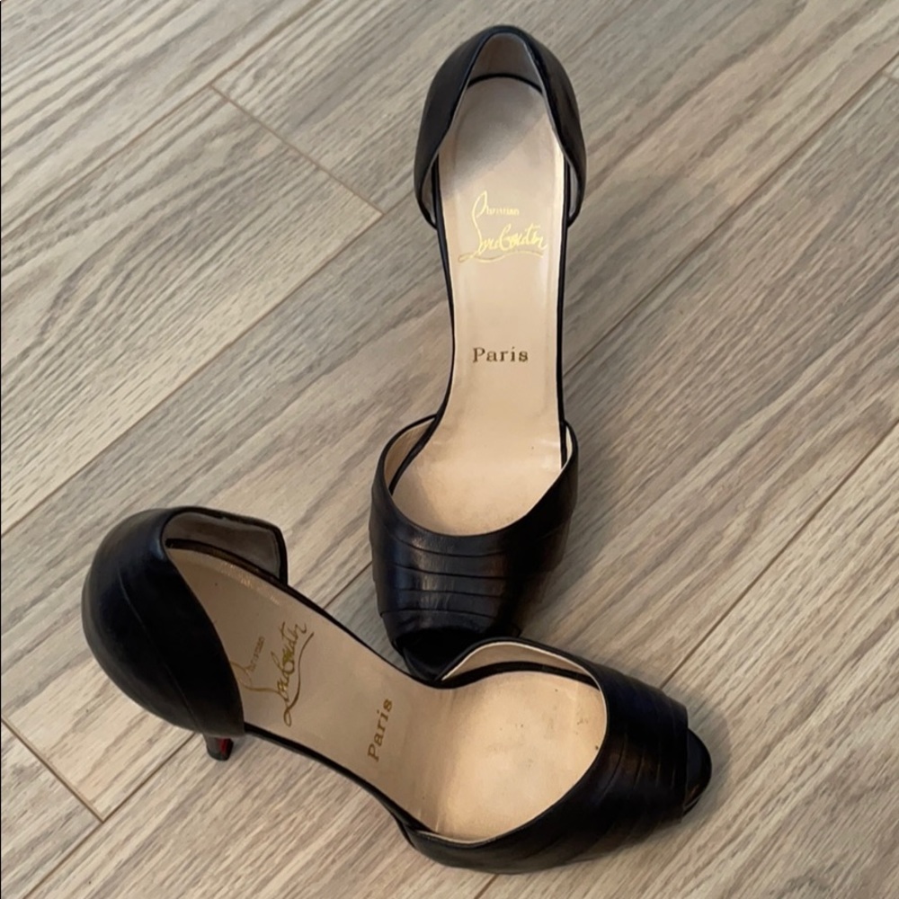 Christian Louboutin Armadillo crepe leather heels